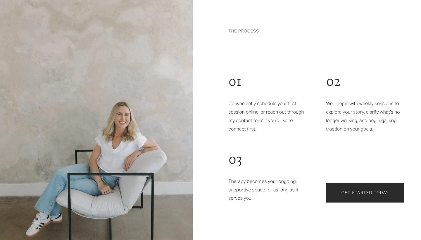 What happens first, on the Abby Wilson website