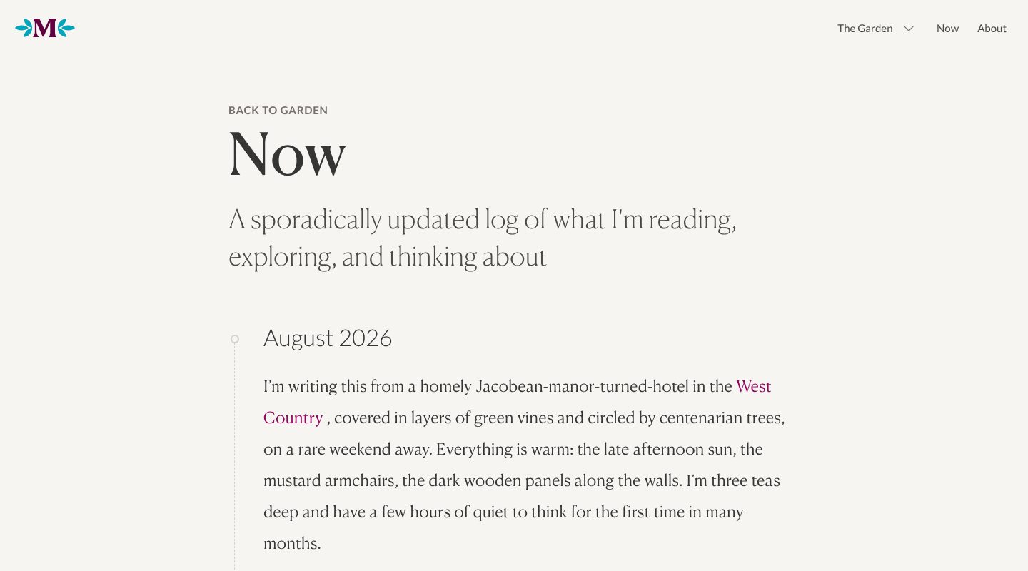 What you are doing now, on the Maggie Appleton website