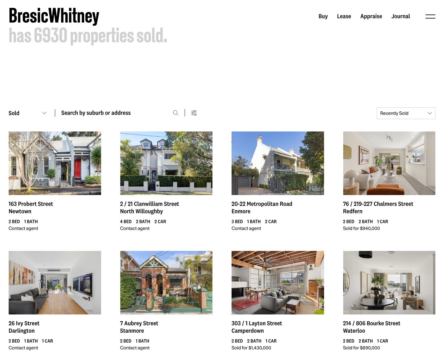 What you have sold, on the BresicWhitney website