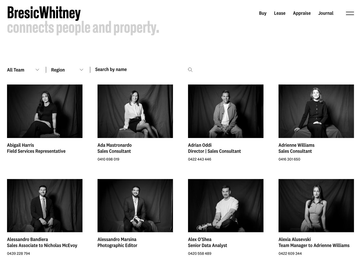 Agents with faces and numbers, on the BresicWhitney website