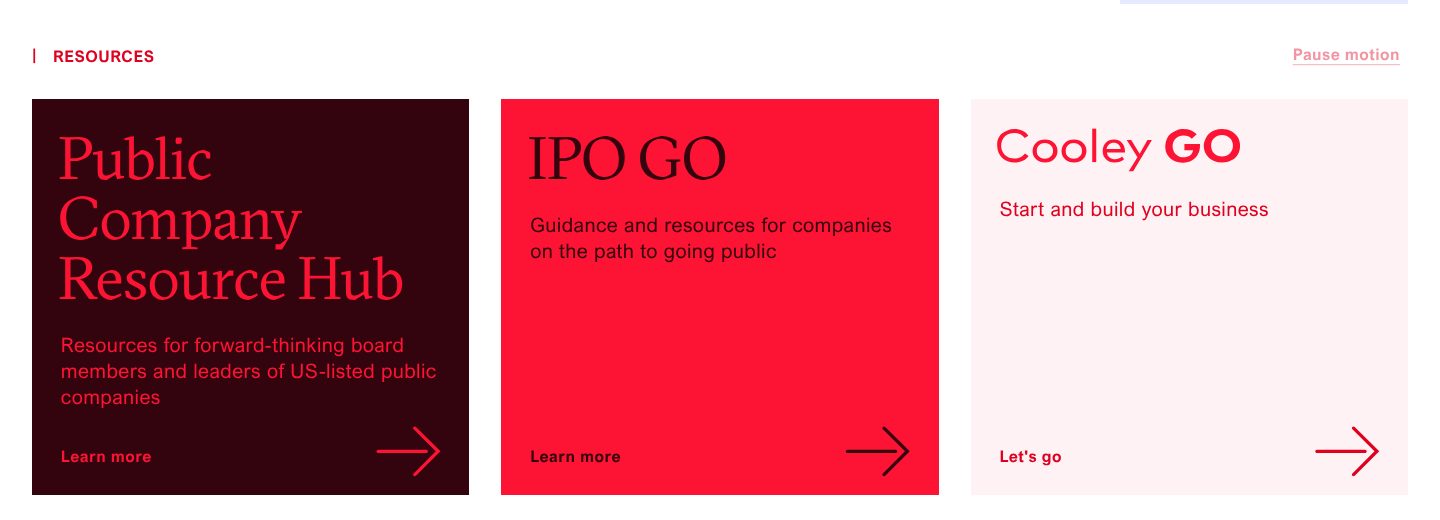 Know-how clients can use, on the Cooley website
