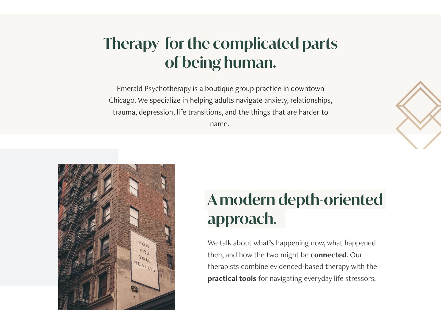 How you work, in plain words, on the Emerald Psychotherapy website