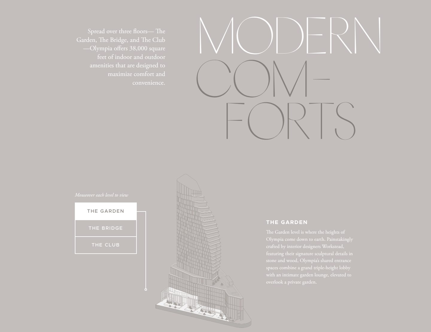 Amenities, floor by floor, on the Olympia Dumbo website