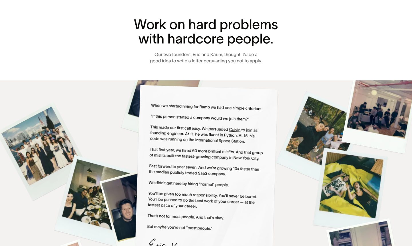 A letter from the founders, on the Ramp website