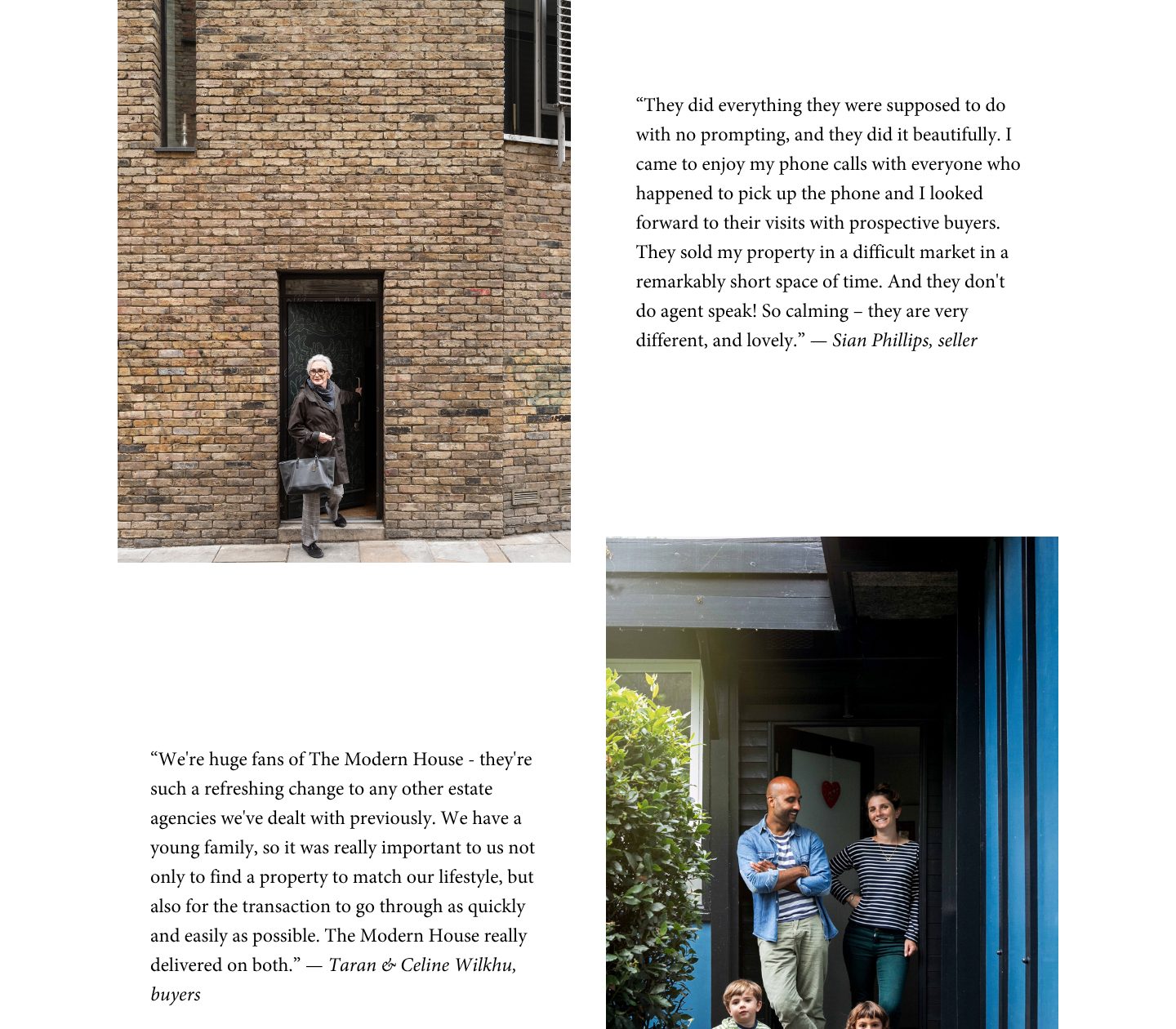 Sellers and buyers, in their own words, on the The Modern House website
